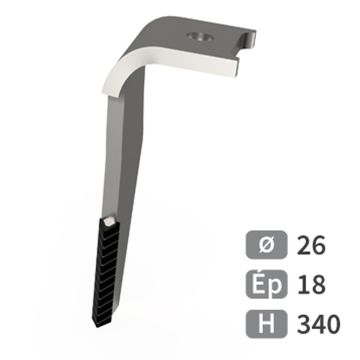 Dent de herse rotative gauche avec plaquettes carbure triangulaires, fixation rapide, POTTINGER