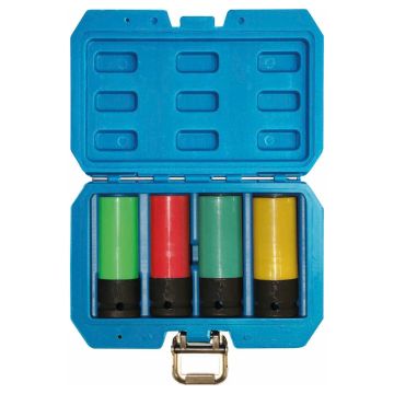 Douilles à chocs 1/2" pour jantes alu spécifiques - Coffret de 4 pièces, STILKER