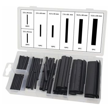 Gaine thermorétractable 40 à 85mm noir - coffret de 100 pièces, STILKER