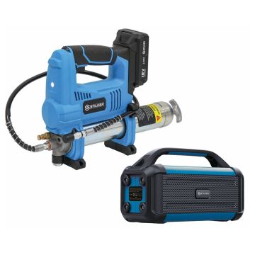 Pompe à graisse 18V 690 bar max - 2 batteries Li-ion 2Ah - 1 chargeur 1,7A - en mallette - Enceinte BT - STILKER