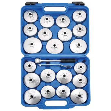 Cloches aluminium pour filtres à huile - coffret de 23 pièces, STILKER