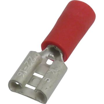 Cosse plate femelle isolée rouge 6,3X0,8mm - blister de 10 pièces
