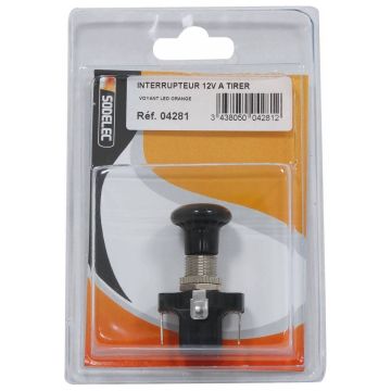 Interrupteur à tirer avec voyant LED orange