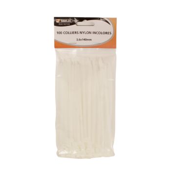 Le lot de 100 colliers nylon multi-usages, auto-extinguible, 3,6x140mm