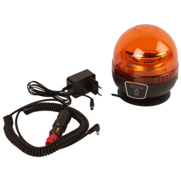 Gyrophare LED sans fil, fixation magnétique ventouse ABS, sur batterie, autonomie de 4 à 6 heures
