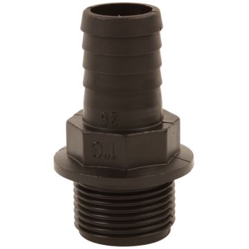 Raccord droit filetage male / tubulure diamètre 25 mm