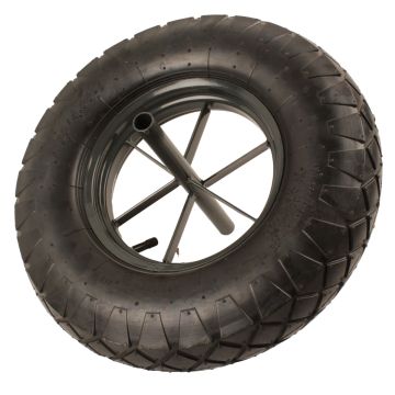 Roue de brouette gonflée diamètre 400 mm charge 200kg avec axe 20 mm longueur 256 mm - s700 400, CAUJOLLE