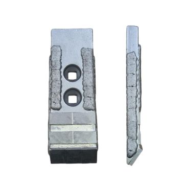Pointe avec plaquette carbure, plaquette arrière et rechargement, pour déchaumeur à dents, cultivateur, QUIVOGNE, 20061/20051 - SOC20002, pièce interchangeable