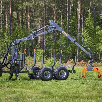 Remorque forestière 6 à 10 tonnes, frein pneumatique, modèles classic T6, T7, T8, T9, T10, Farma BIGAB