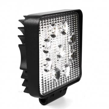 Phare de travail carré, 9 LED avec intérrupteur, 2700lm large