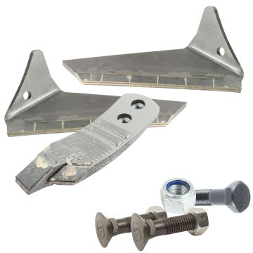 Pack pointe carbure + 2 ailerons carbure long 280x12 + boulonnerie pour déchaumeur à dents POTTINGER Synkro, pièces interchangeables