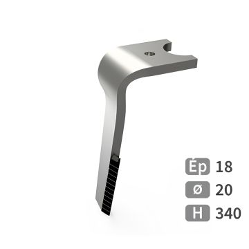 Dent carbure, 12 pastilles triangulaire 13mm, herse rotative, KUHN, 340x110x18mm, Ø20mm, fixation rapide, K2507080 - K2510380, gauche, pièce interchangeable