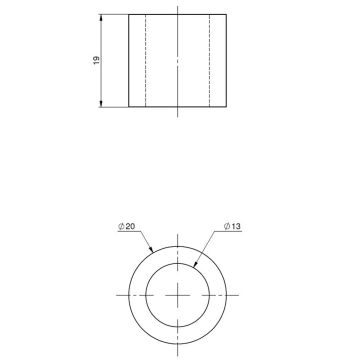 Bague entretoise simple Ø13x20mm X lg.19mm pour AGRISEM, BES13-20x19, pièce origine