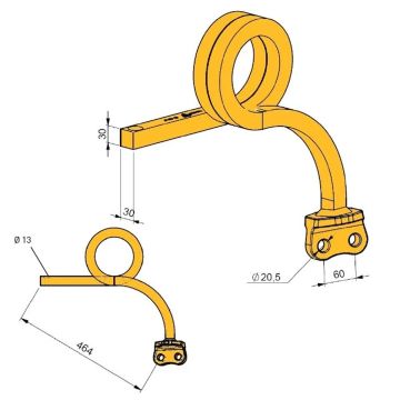 Dent sécurité 3D 30x30mm avant, TCS-SR30-503, pour AGRISEM Disc-O-Mulch, pièce origine