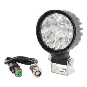 Phare de travail rond, 4 LEDs, 10-30V, 2000 Lumens, faisceau longue portée