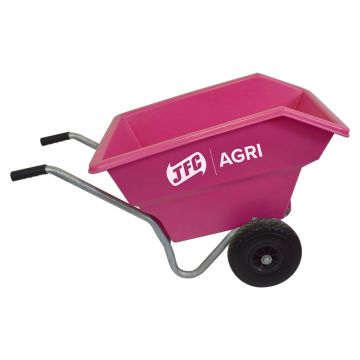 Brouette basculante Junior 125 litres, rose, en polyéthylène et métal galvanisé