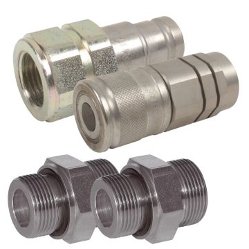 Kit coupleurs push-pull face plane, mâle + femelle, pour malaxeur