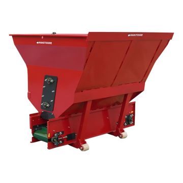 Godet distributeur à tapis BBUN, largeur 1.20M, 1.33m³, projection gauche ou droite, entraînement hydraulique, sans coupleur hydraulique, attelage DIECI M113