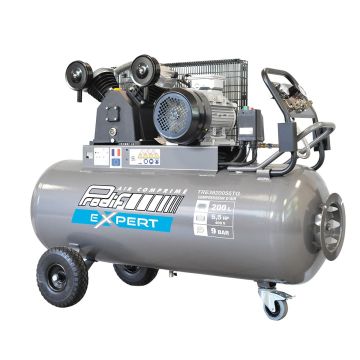 Compresseur mobile vitesse lente 200 litres 400V, 27,7m³/h bi-cylindre, 5,5CV triphasé, TRE3820055TG, PRODIF EXPERT