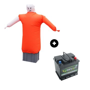 Epouvantail effaroucheur SCARE GUARD système gonflable, sonore et lumineux + batterie 12V 52 Ah