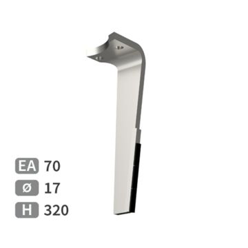 Dent carbure, 3 pastilles 3x45mm, pour herse rotative, RABEWERK KG-41, 320mm, Ø17.5mm, entraxe 70mm, 8423.18.01 - 8411.62.07, droite, pièce interchangeable