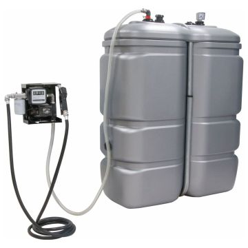 Cuve de stockage Gasoil, Fuel, GNR, PEHD 1000 litres double paroi, 50 l/min, STILKER
