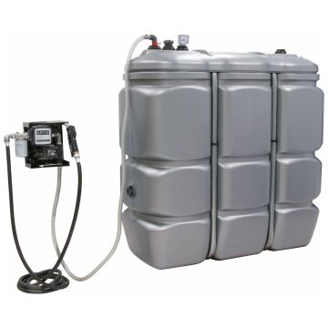 Cuve de stockage Gasoil, Fuel, GNR, PEHD 1500 litres double paroi, 50 l/min, STILKER
