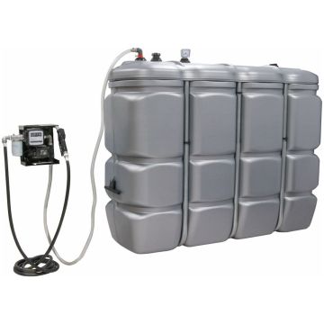 Cuve de stockage Gasoil, Fuel, GNR, PEHD 2000 litres double paroi, 50 l/min, STILKER
