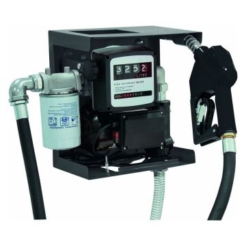 Station murale de transfert gasoil 230V, débit 50 l/min avec pistolet automatique, volucompteur et filtre, STILKER