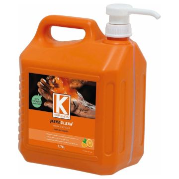 Nettoyant mains d'atelier orange parfum orange, bidon de 3,78 litres avec pompe, KARZHAN