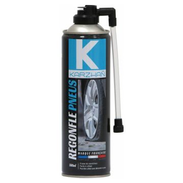 Bombe regonfle pneus, aérosol de 500ml, KARZHAN