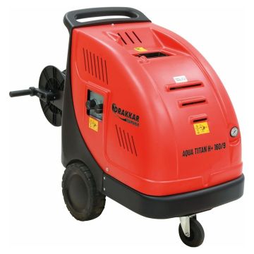 Nettoyeur haute pression eau chaude DRAKKAR, 230V, 160 bar, débit 9 l/min - 540 l/h, système total stop avec flexible 20 mètres avec enrouleur et lance turbo
