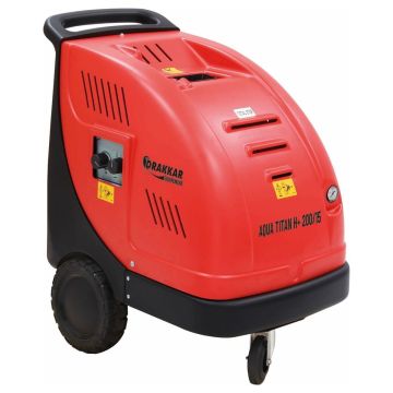 Nettoyeur haute pression eau chaude DRAKKAR, 380V, 200 bar, débit 15 l/min - 900 l/h, système total stop avec flexible 20 mètres