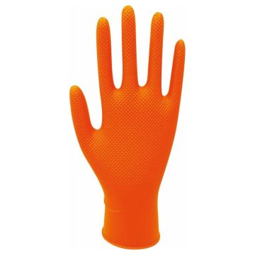 Boîte de 90 gants jetables XXL (11) - Nitrile, non poudré, orange, STILKER