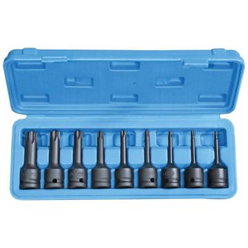 Coffret de 9 douilles à choc TORX® 1/2" de T20 à T70, STILKER