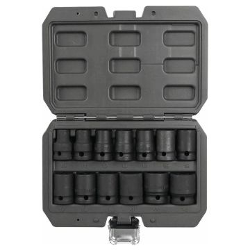 Coffret de 13 douilles à chocs 1/2" de 10 à 24mm, DRAKKAR