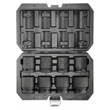 Coffret de 8 douilles à chocs 3/4" 6 pans de 26 à 38mm, DRAKKAR
