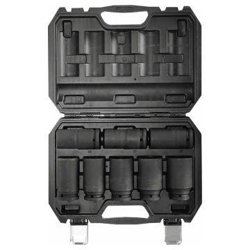 Coffret de 8 douilles à chocs longues 3/4" 6 pans de 26 à 38mm, DRAKKAR