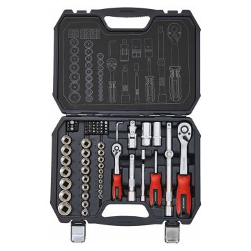 Coffret de 73 douilles 1/4" et 1/2", DRAKKAR