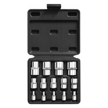 Coffret de 14 douilles 1/4" 3/8" 1/2" Torx femelle, DRAKKAR