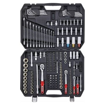 Coffret de 198 douilles 1/4" 3/8" 1/2", DRAKKAR