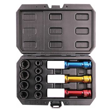 Coffret de 12 douilles à chocs gainées 1/2", spécial jantes, DRAKKAR