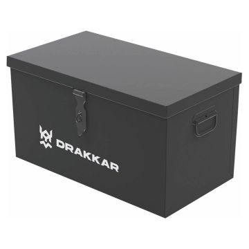 Coffre de chantier capacité 105 litres, avec fermoir et porte cadenas, 850x350x350 mm, DRAKKAR