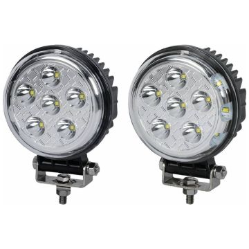 Lot de 2 phares de travail rond LED 10/30V 45W 3500 lumens faisceau combiné