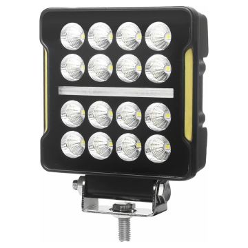 Phare de travail carré LED 12/24V 20W 2300 lumens, double fonction BLACK SERIES