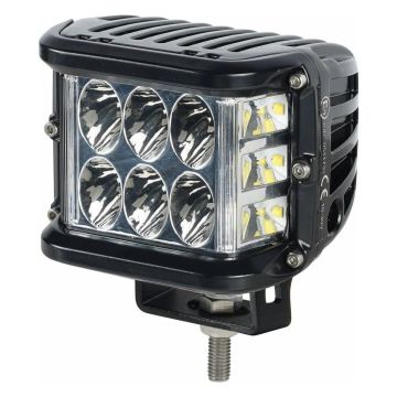 Phare de travail rectangle LED 10/30V 36W 2800 lumens, éclaire en face et sur les 2 côtés