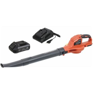 Pack souffleur de feuilles sans fil 20V, débit 242 m³/h, avec batterie 2Ah et chargeur 3A, SCHNEIDER