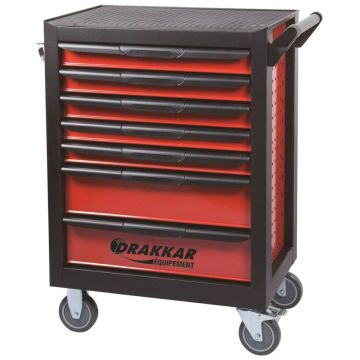 Servante d'atelier 7 tiroirs, avec 176 outils, modules carbone, charge maxi 360 kg, DRAKKAR