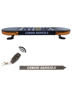 Rampe gyrophare LED solaire, sans fil, convoi agricole, fixation magnétique, homologuée R65-R10